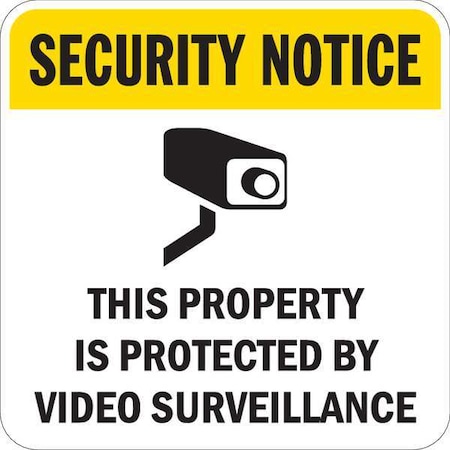 Lyle Security Notice, This Property is Protected By., 18 in x 18 in, Square, Aluminum, T1-1077-HI_18x18 T1-1077-HI_18x18