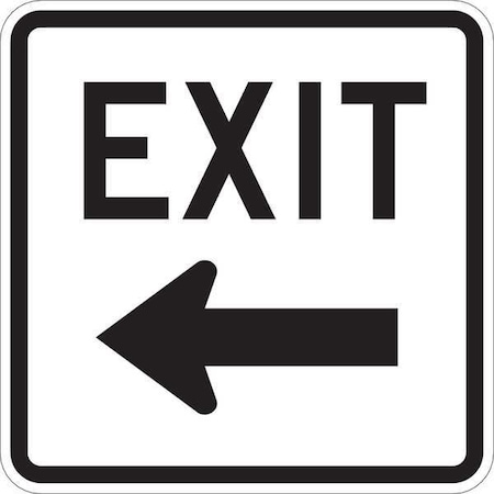 Lyle Exit Sign, Aluminum, 18" W, 18" H, Exit (Left Arrow), White T1-1024-EG_18x18