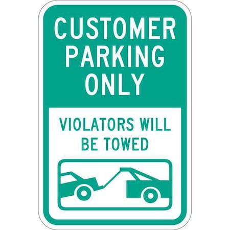 Lyle Customer Parking Sign, 18" x 12, T1-1031-HI_12x18 T1-1031-HI_12x18