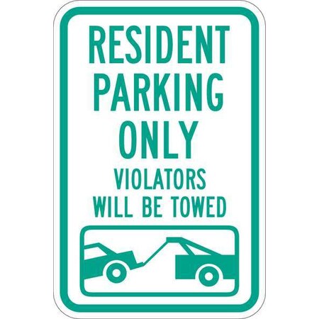 Lyle Resident Parking Sign, 18" x 12, T1-1034-EG_12x18 T1-1034-EG_12x18