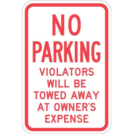 Lyle Tow Zone No Parking Sign, 18" x 12, T1-1057-EG_12x18 T1-1057-EG_12x18