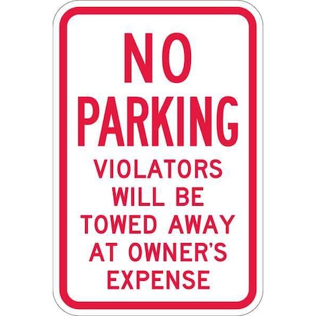 Lyle Tow Zone No Parking Sign, 18" x 12, T1-1057-HI_12x18 T1-1057-HI_12x18