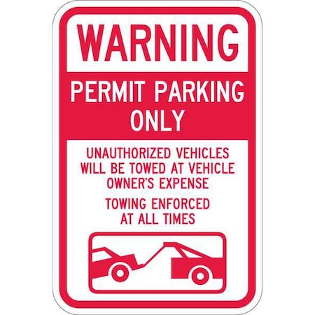 Lyle Permit Parking Sign, 18" x 12, T1-1064-HI_12x18 T1-1064-HI_12x18