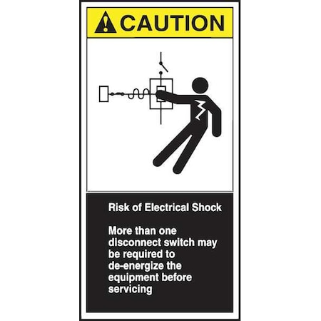 Accuform CEMA Label, 6 in Height, 3 in Width, Vinyl, Vertical Rectangle, English LECN686