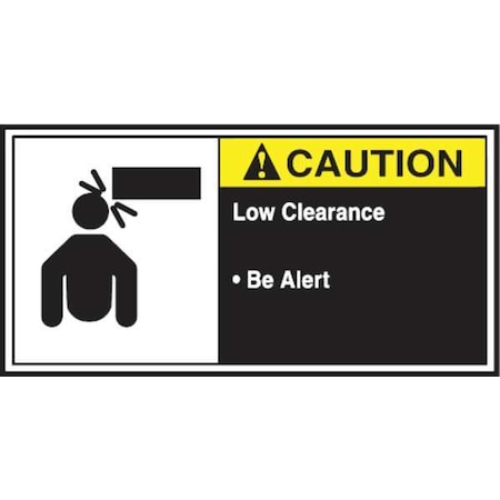 Accuform Label, CEMA, 2-1/2x5, Caution Low, PK5 LECN681