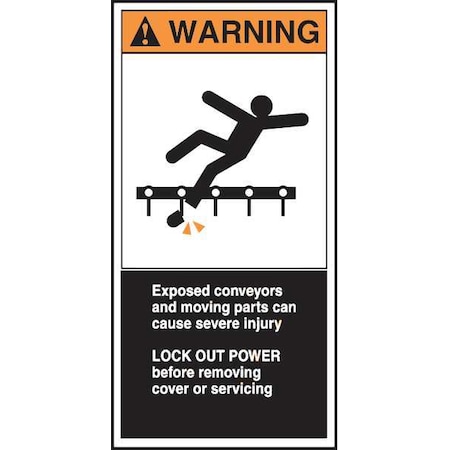 Accuform CEMA Label, 6 in Height, 3 in Width, Vinyl, Vertical Rectangle, English LECN371