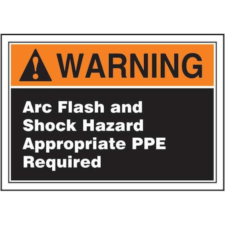 Accuform Label, 3-1/2x5, Warning Arc Flash and, LELC376 LELC376