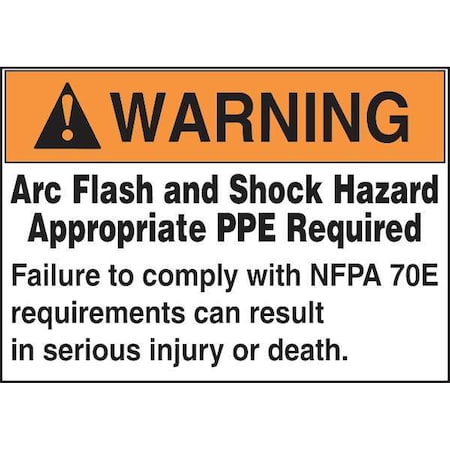 Accuform Warning Label, Arc Flash, 3-1 in, Adhesive Paper, 100/RL, LRLE308, PK100 LRLE308
