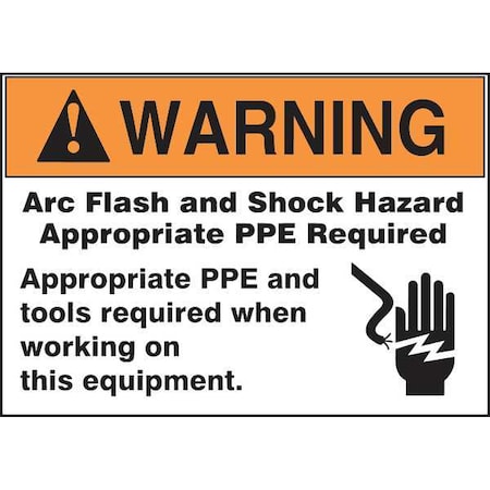 Accuform Warning Label, Arc Flash, 3-1 in, Adhesive Paper, 100/RL, LRLE309, PK100 LRLE309