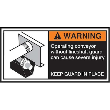 Accuform Warning Label, CEMA Conveyor, 2-1/2x5 in, Adhesive Vinyl, 5/PK LECN377