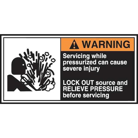 Accuform Label, CEMA, 2-1/2x5, Warning Servicing, PK5 LECN376
