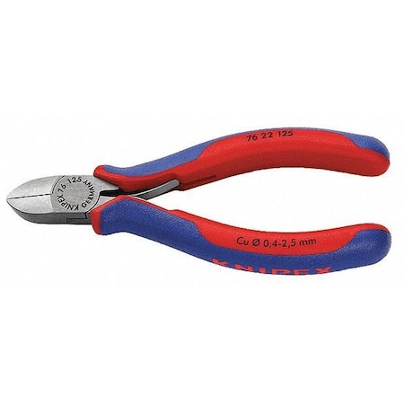 Knipex 5" Diagonal Cutter For Electromechanics, Ergonomic Grip 76 22 125