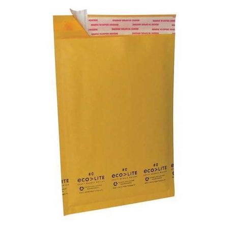 Zoro Select Mailer Envelope, Kraft, 6 in. W, PK250 36DY91