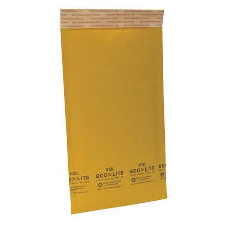 Zoro Select Mailer Envelope, Kraft, 5 in. W, PK250 36DY92