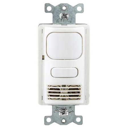 Hubbell Wiring Device-Kellems Wall Mount Sensor, Occupancy, Vacancy, Hard Wired, White, 1,000 sq ft, Fluorescent, Incandescent AD2000W1