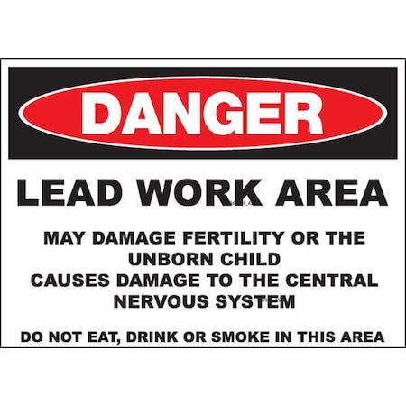 Zing Danger Sign, 10 in H, 14 in W, Polyester, Rectangle, English, 2658S 2658S