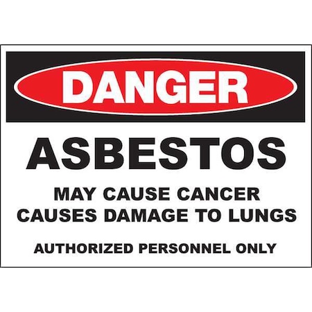 Zing Danger Sign, 10 in H, 14 in W, Rectangle, English, 2659A 2659A