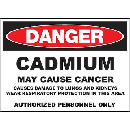 Zing Danger Sign, 10 in H, 14 in W, Polyester, Rectangle, English, 2660S 2660S