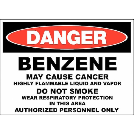 Zing Danger Sign, 10 in H, 14 in W, Plastic, Rectangle, English, 2661 2661