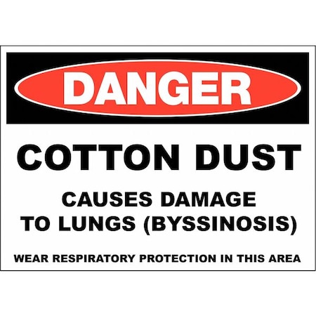 Zing DANGER Sign, Cotton Dust, 10X14", Plastic 2663