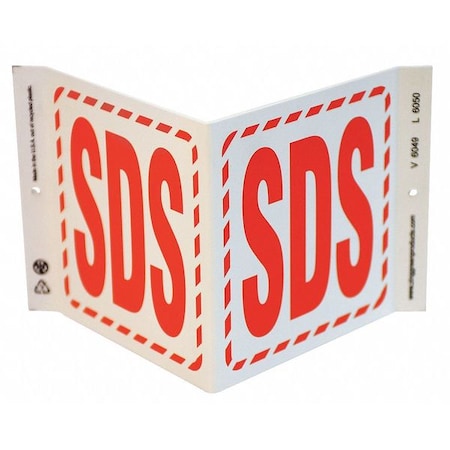 Zing High Visibility Safety Sign, 7 in Height, 12 in Width, Plastic, V-Shaped, English 6049