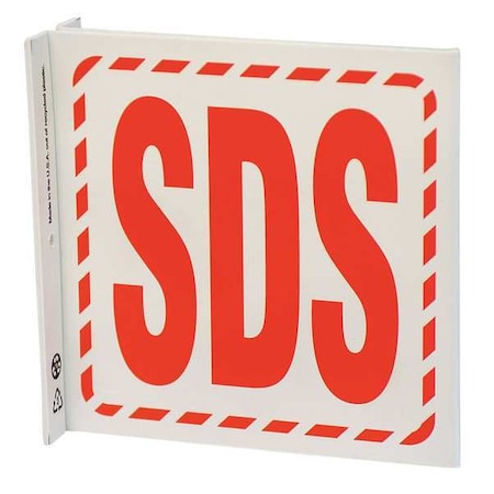 Zing High Visibility Safety Sign, 7 in Height, 7 in Width, Plastic, L-Shaped, English 6050