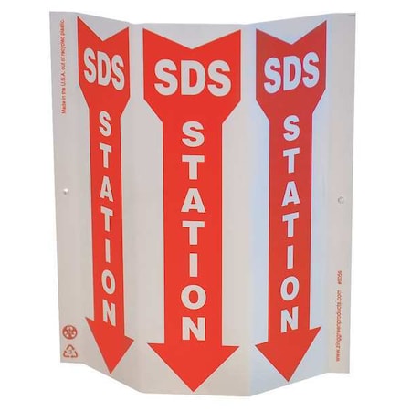 Zing High Visibility Safety Sign, 12 in Height, 9 in Width, Plastic, English 6056