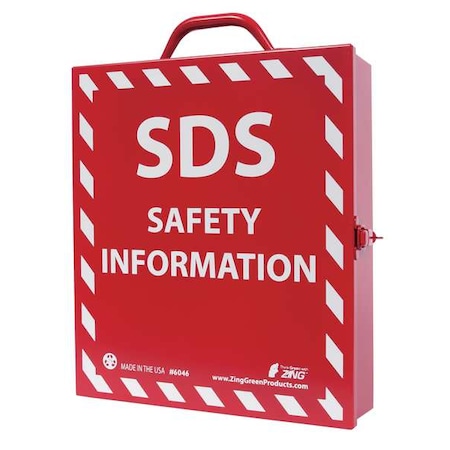 Zing Procedure Cabinet, SDS Safety Information, Recycled Stainless Steel, 14 in W, 12 in H 6046