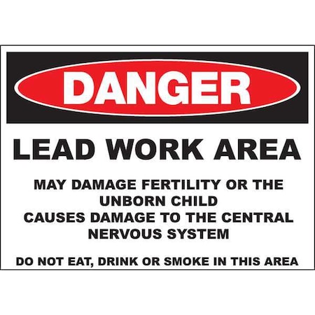 Zing Danger Sign, 10 in H, 14 in W, Plastic, Rectangle, English, 2658 2658