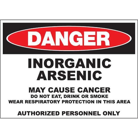 Zing Danger Sign, 10 in H, 14 in W, Plastic, Rectangle, English, 2665 2665