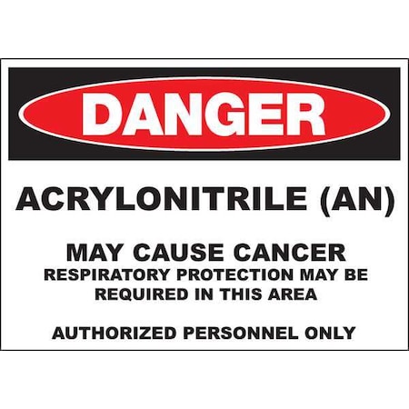 Zing Danger Sign, 10 in H, 14 in W, Rectangle, English, 2667A 2667A