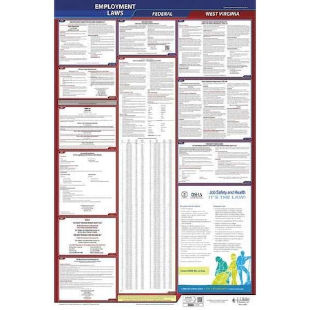 Jj Keller LaborLaw Poster, Fed/STA, WV, ENG, 26inH, 3yr 300-WV-3