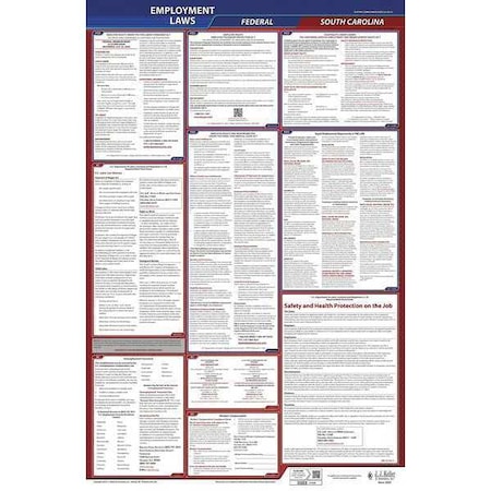 Jj Keller LaborLaw Poster, Fed/STA, SC, ENG, 26inH, 3yr 300-SC-3