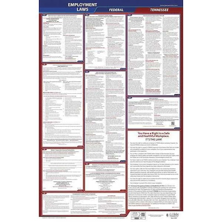 Jj Keller LaborLaw Poster, Fed/STA, TN, ENG, 26inH, 1yr 300-TN-1