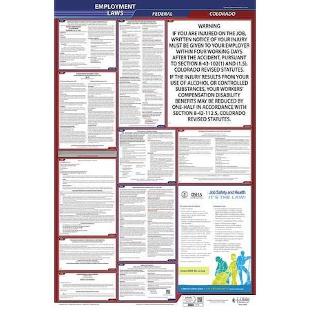 Jj Keller LaborLaw Poster, Fed/STA, CO, ENG, 26inH, 3yr 300-CO-3