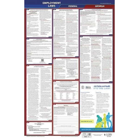 Jj Keller LaborLaw Poster, Fed/STA, GA, ENG, 26inH, 1yr 300-GA-1