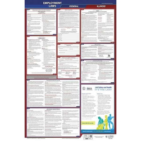 Jj Keller LaborLaw Poster, Fed/STA, IL, ENG, 26inH, 1yr 300-IL-1