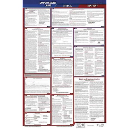 Jj Keller LaborLaw Poster, Fed/STA, KY, ENG, 26inH, 1yr 300-KY-1