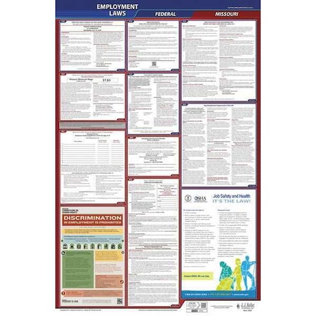 Jj Keller LaborLaw Poster, Fed/STA, MO, ENG, 26inH, 3yr 300-MO-3