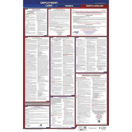 Jj Keller LaborLaw Poster, Fed/STA, NC, ENG, 26inH, 3yr 300-NC-3