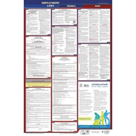 Jj Keller LaborLaw Poster, Fed/STA, OH, ENG, 26inH, 1yr 300-OH-1