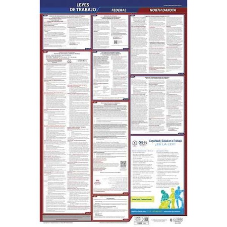 Jj Keller Labor Law Poster, Fed/STA, ND, SP, 26inH, 3yr 400-ND-3