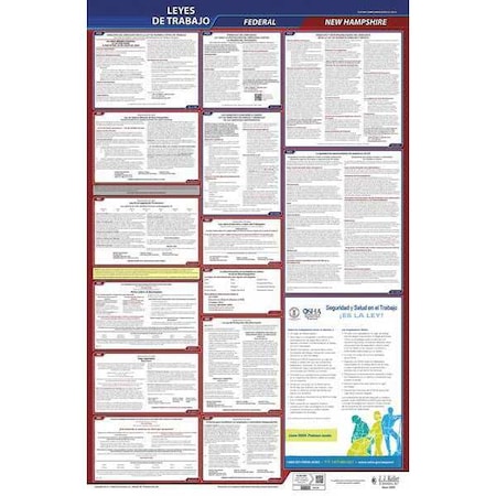 Jj Keller Labor Law Poster, Fed/STA, NH, SP, 26inH, 3yr 400-NH-3