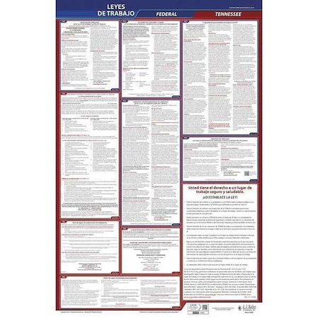 Jj Keller Labor Law Poster, Fed/STA, TN, SP, 26inH, 1yr 400-TN-1