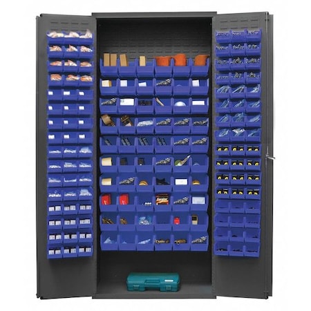 Durham Mfg Extra-Heavy Duty Bin Cabinet, 36 in W, 84 in H, 18" D, 156 Bins 3603-156B-5295