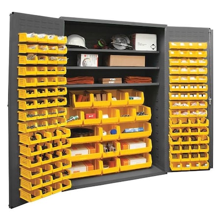 Durham Mfg Extra-Heavy Duty Bin Cabinet, 48 in W, 72 in H, 24" D, 138 Bins 3502-138-3S-95