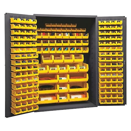 Durham Mfg Extra-Heavy Duty Bin Cabinet, 48 in W, 72 in H, 24" D, 186 Bins 3502-186-95