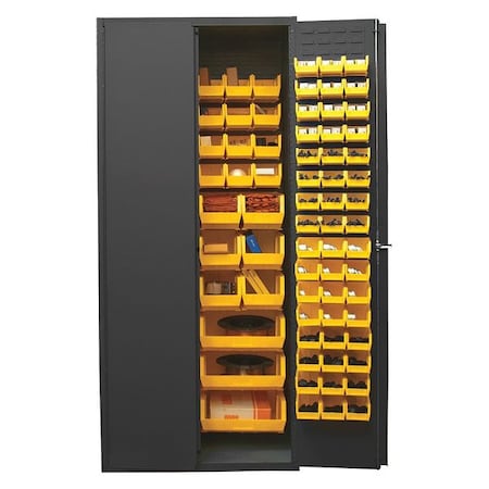 Durham Mfg Heavy Duty Bin Cabinet, 36 in W, 84 in H, 24" D, 138 Bins 2500-138B-95