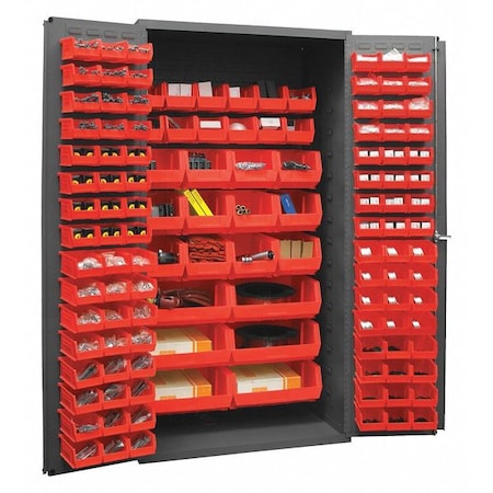 Durham Mfg Heavy Duty Bin Cabinet, 36 in W, 72 in H, 24" D, 126 Bins 2501-BDLP-126-1795