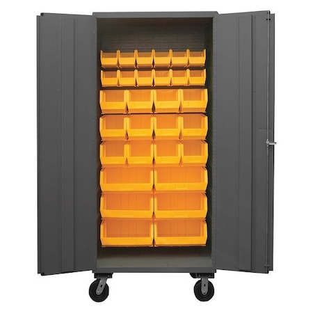 Durham Mfg Heavy Duty Bin Cabinet, 36 in W, 80 in H, 24" D, 30 Bins 2501M-BLP-30-95